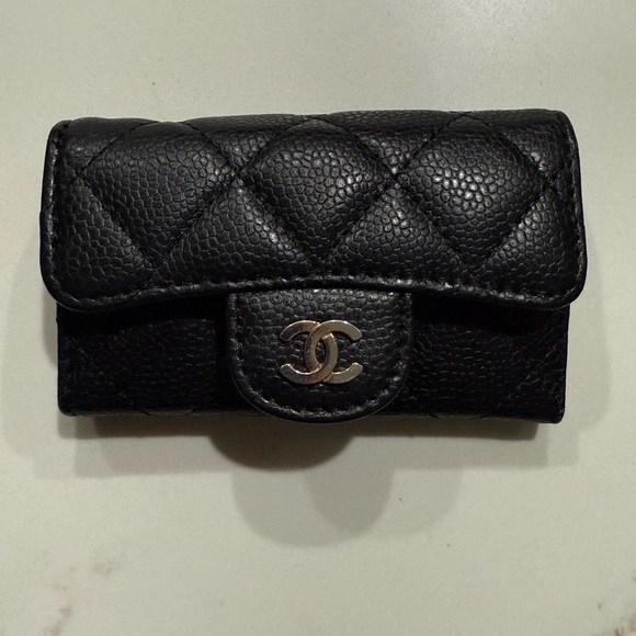 Chanel Black Quilted Wallet with Silver Logo - Picture 1 of 7